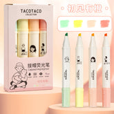 Stationery - TacoTaco Capped Highlighter 4pcs Orange Set - Goodie Goodie